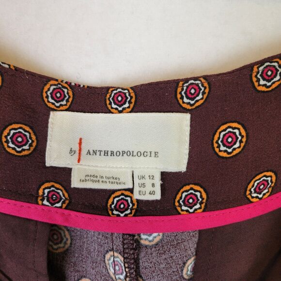 By Anthropologie Womens Marsden Wide Leg Pants Size 8 Brown High Rise Hippie - Picture 9 of 12